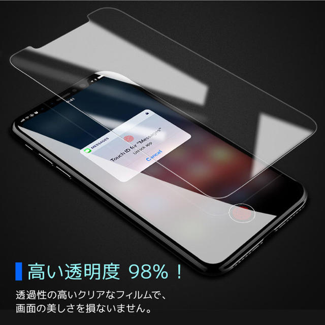 iPhone(アイフォーン)の iPhone X/Xs iPhoneXsMAX クリアケース 強化ガラスセット スマホ/家電/カメラのスマホアクセサリー(保護フィルム)の商品写真