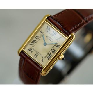 カルティエ(Cartier)の美品 カルティエ マスト タンク アイボリー LM Cartier(腕時計(アナログ))