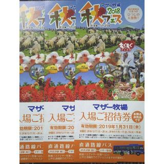 マザー牧場 入場ご招待券3枚(遊園地/テーマパーク)