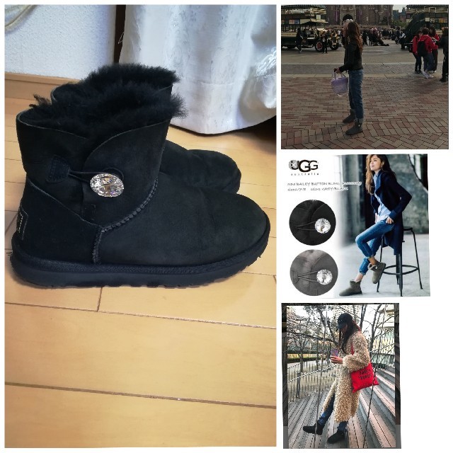 ブーツムートンブーツ ☆ UGG ☆ ミニ ベイリー ボタン 25cm スワロフスキー