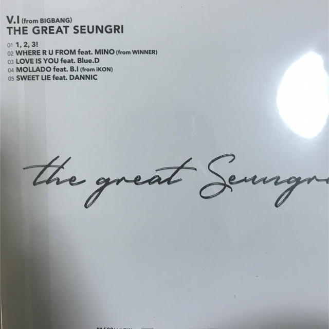 BIGBANG(ビッグバン)のTHE GREAT SEUNGRI 会場限定CD カード1枚 ステッカー1枚 エンタメ/ホビーのCD(K-POP/アジア)の商品写真