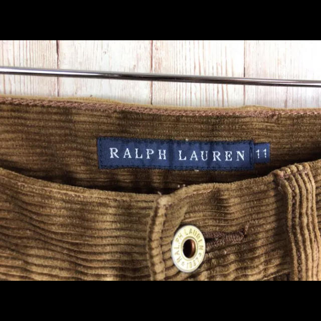 Ralph Lauren(ラルフローレン)のラルフローレン ベルボトムコーデュロイパンツ ブラウン 牛革パッチ サイズ11 メンズのパンツ(デニム/ジーンズ)の商品写真