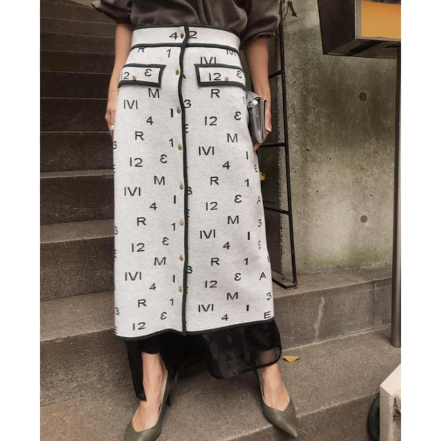 AMERI AMERI PASS CODE RETRO KNIT SKIRT - ロングスカート