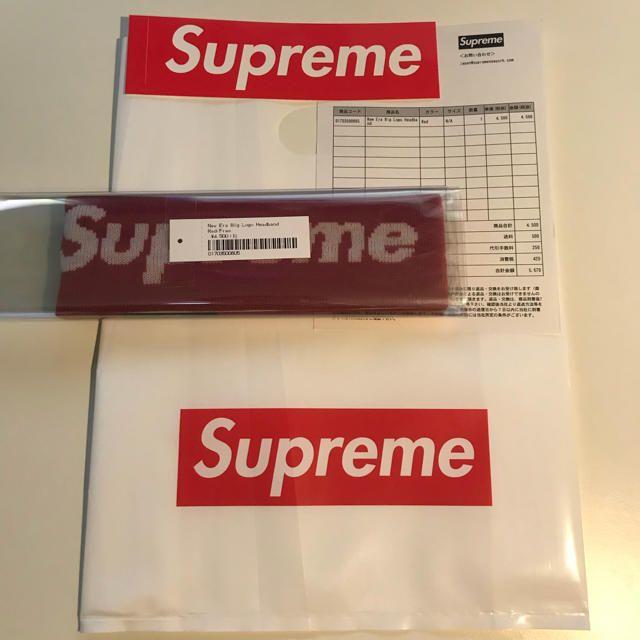 赤 Supreme New Era Logo Headband