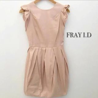 フレイアイディー(FRAY I.D)の【美品】FRAY I.D  肩フリル ミニワンピース ピンク(ミニワンピース)