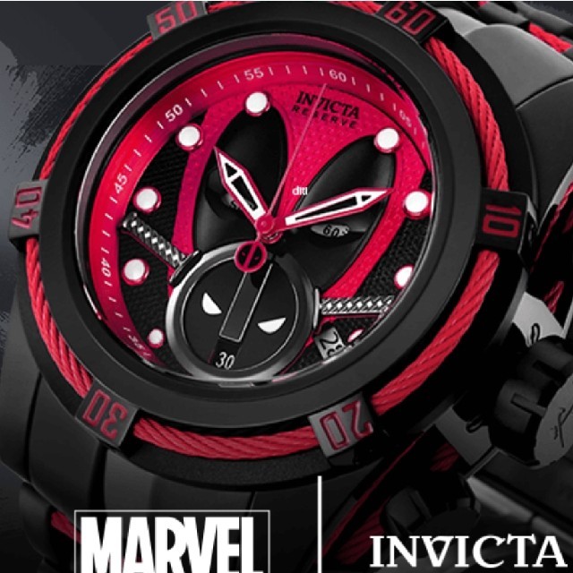 最高峰　インビクタ◆　MARVEL デットプール◆200M防水◆定価約43万円腕時計(アナログ)