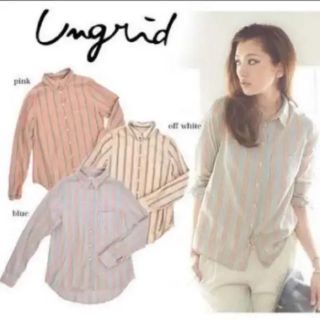 アングリッド(Ungrid)のアングリッド ストライプシャツ ブルー(シャツ/ブラウス(長袖/七分))