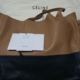 セリーヌ(celine)のセリーヌ 鞄 カバ ベージュ× 紺 美品(トートバッグ)