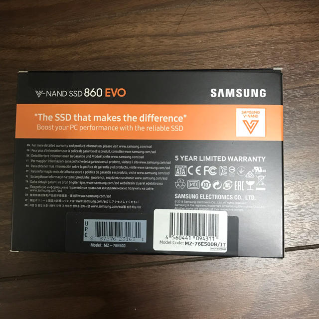 新品未開封 Samsung SSD 500GB 860EVO 2.5インチ内蔵型 1