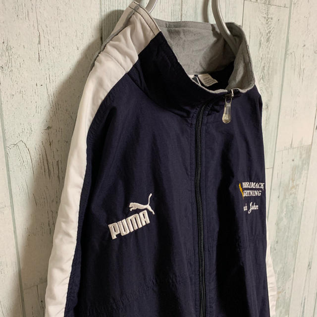90's PUMA プーマ ライン デザイン ナイロン ジャケット XL 美品