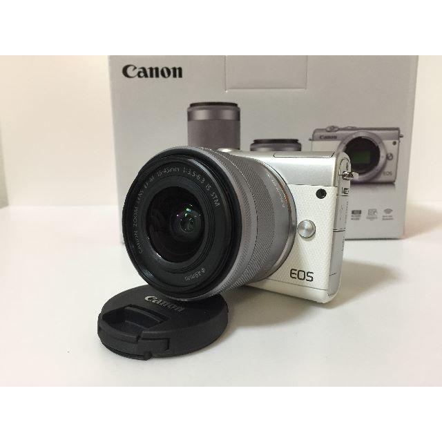 ミラーレス一眼新品 Canon EOS M100 レンズキット ホワイト