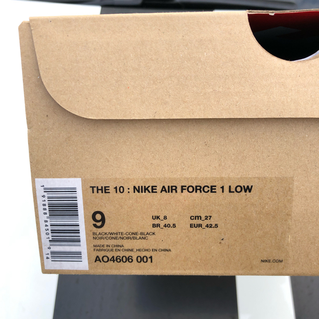 【新品】27cm NIKE OFF-WHITE AIR FORCE 1 ブラック