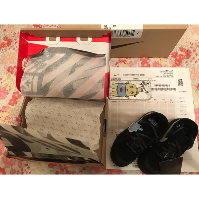 NIKE(ナイキ)のAir Force 1 Low Off-White Black (TD) キッズ/ベビー/マタニティのキッズ靴/シューズ(15cm~)(スニーカー)の商品写真