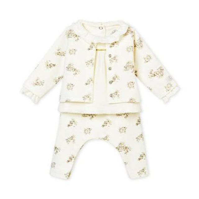 PETIT BATEAU(プチバトー)のはる様専用♡12ｍ プチバトー ダブルジャージ３点セット キッズ/ベビー/マタニティのベビー服(~85cm)(カーディガン/ボレロ)の商品写真