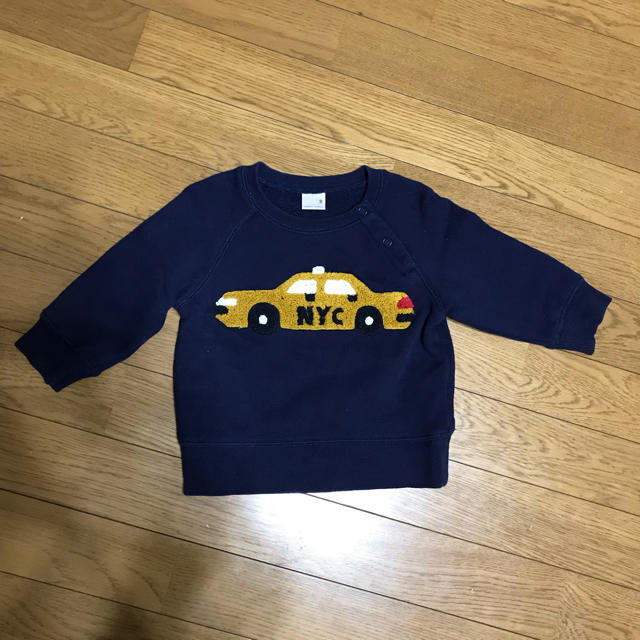 petit main(プティマイン)のPetit main プティマイン 車モコモコ刺繍トレーナー80 キッズ/ベビー/マタニティのキッズ服男の子用(90cm~)(Tシャツ/カットソー)の商品写真