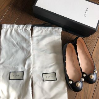 グッチ(Gucci)の美品！一度のみ使用！Gucci！パールパンプス！(バレエシューズ)