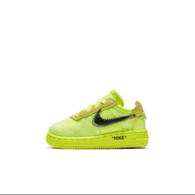 NIKE(ナイキ)のNIKE AIR FORCE 1 LOW x OFF-WHITE VOLT キッズ/ベビー/マタニティのキッズ靴/シューズ(15cm~)(スニーカー)の商品写真