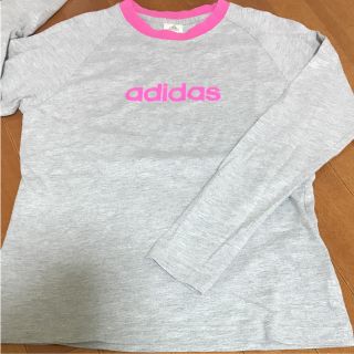 adidas - アディダス グレー ピンク 長袖Tシャツの通販 by charlotte's ...