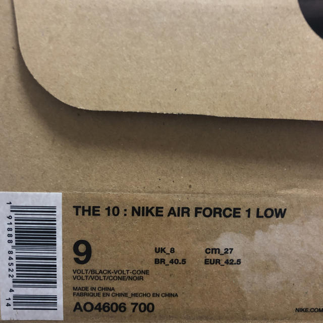 OFF-WHITE(オフホワイト)のTHE10:NIKE AIR FORCE 1 LOW 27cm メンズの靴/シューズ(スニーカー)の商品写真