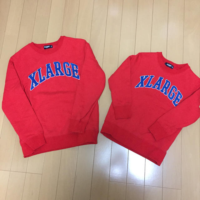 XLARGE(エクストララージ)のエクストララージ キッズ 130&100 スウェット レッド キッズ/ベビー/マタニティのキッズ服男の子用(90cm~)(Tシャツ/カットソー)の商品写真