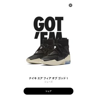 フィアオブゴッド(FEAR OF GOD)の年末限定最終 NIKE FEAR OF GOD 1 FOG 新品 28.5cm(スニーカー)