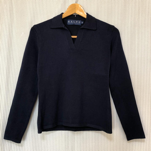 Ralph Lauren(ラルフローレン)の【美品】RALPH LAUREN ストレッチニット＊95＊M〜L＊ネイビー＊ レディースのトップス(ニット/セーター)の商品写真