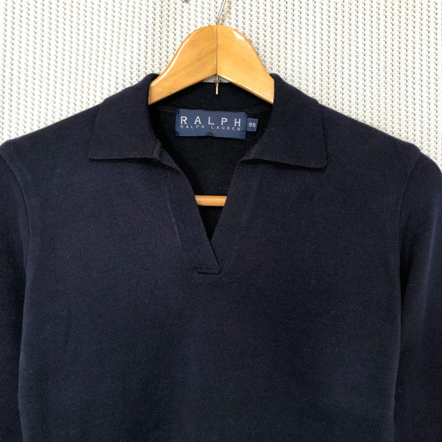 Ralph Lauren(ラルフローレン)の【美品】RALPH LAUREN ストレッチニット＊95＊M〜L＊ネイビー＊ レディースのトップス(ニット/セーター)の商品写真