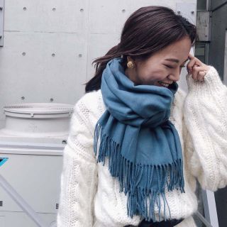 アメリヴィンテージ(Ameri VINTAGE)の12/20限定セール！ameri vintage COZY STOLE ブルー(ストール/パシュミナ)