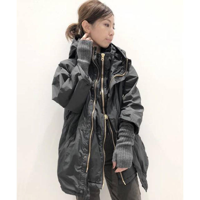 登場! L'Appartement DEUXIEME 黒 ジャケット Up Zip Nylon RELIEF
