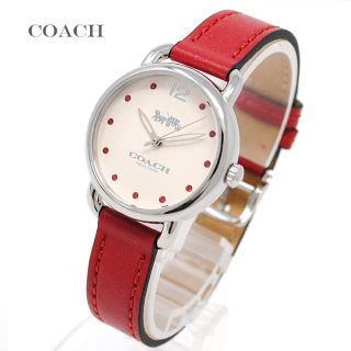 コーチ(COACH)の新品 コーチ 腕時計 レディース 赤クリスタル  革ベルト 14502905(腕時計)