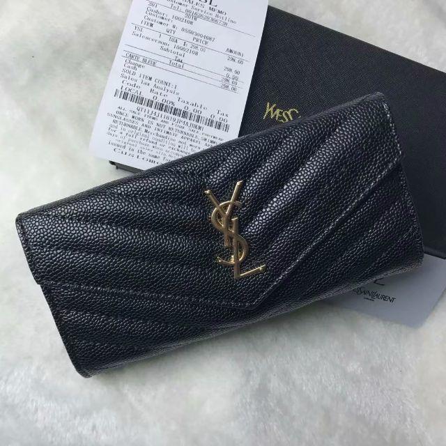 YSL イヴサンローラン 二つ折り財布　ブラックのサムネイル