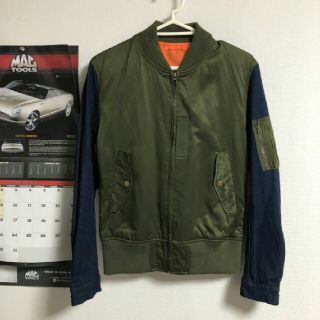 ジーユー(GU)のma-1  GU デニム　ナイロンジャケット　美品　　　H&M　　　　　　　　　(ブルゾン)