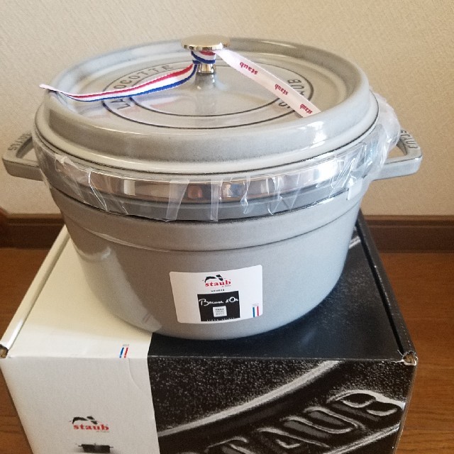 ストウブ　ピコココット　26㎝　グラファイトグレー　スチーマー付き　staub52L＊付属