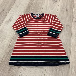 プチバトー(PETIT BATEAU)のプチバトー 24マンス マリニエールボーダーワンピース(ワンピース)