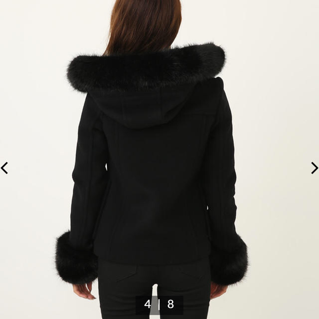 rienda(リエンダ)のFaux Fur SLV WoolショートダッフルCT レディースのジャケット/アウター(ダッフルコート)の商品写真