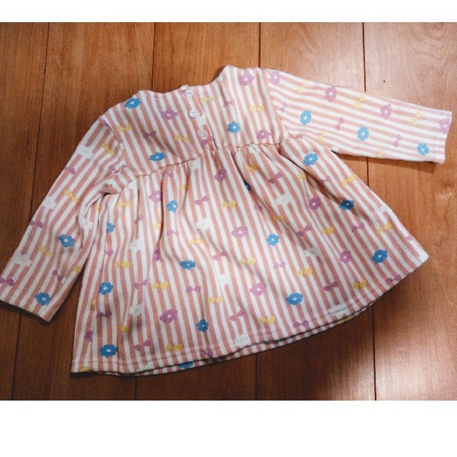 futafuta(フタフタ)のchii様専用　futafuta 花柄ボーダートップス♡ キッズ/ベビー/マタニティのキッズ服女の子用(90cm~)(Tシャツ/カットソー)の商品写真