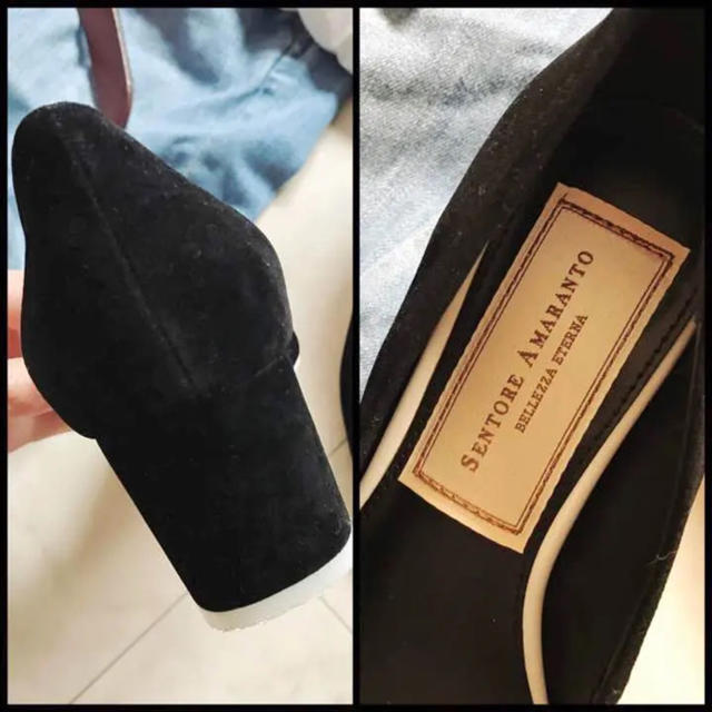 nano・universe(ナノユニバース)のナノユニバース スエード スウェード ブラック 黒 人気 完売 美品 フォーマル レディースの靴/シューズ(ハイヒール/パンプス)の商品写真