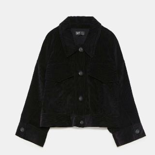 ザラ(ZARA)のZARA★今期 ブラック コーデュロイジャケット S-M(ミリタリージャケット)