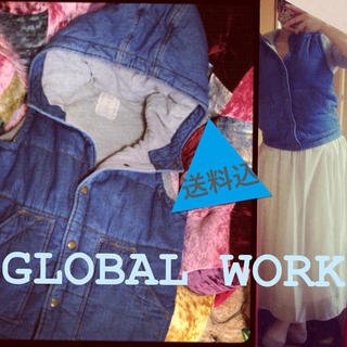 グローバルワーク(GLOBAL WORK)のGLOBAL WORK デニムベスト(ダウンベスト)
