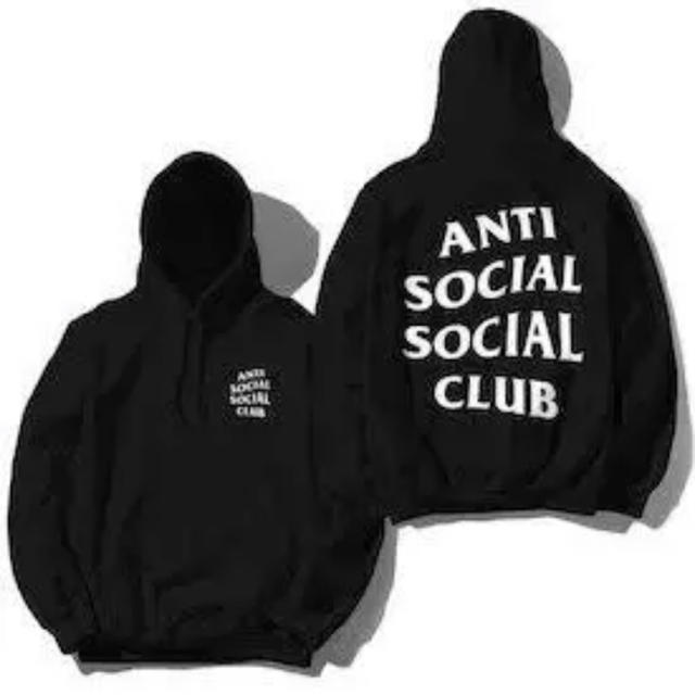 anti social social club 黒 パーカー