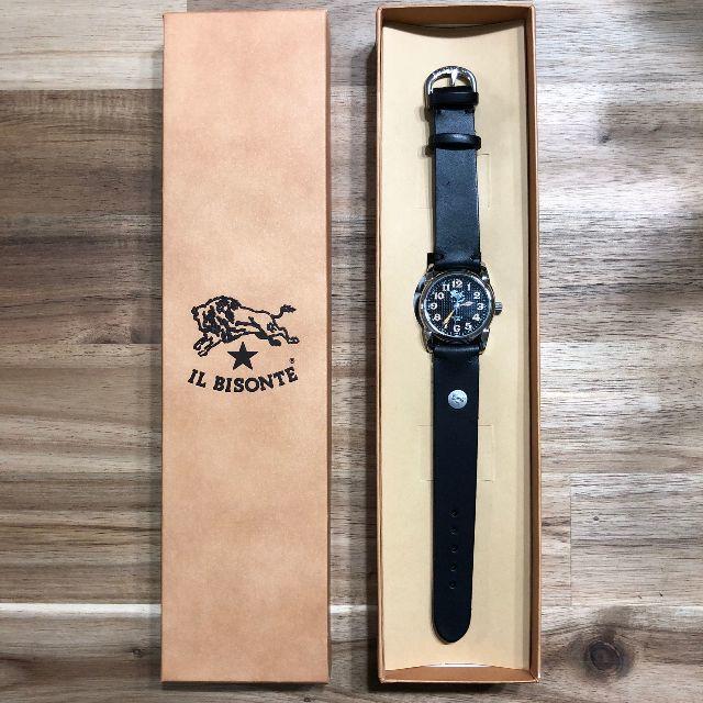 IL BISONTE(イルビゾンテ)の新品 イルビゾンテ 腕時計 黒 ベルト ブランド ブレスレット ウォッチ ケース レディースのファッション小物(腕時計)の商品写真