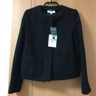 ユニクロ(UNIQLO)のUNIQLO&CARINE ツイードジャケット(ノーカラージャケット)