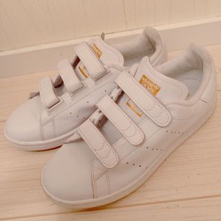 アディダス(adidas)のadidas スタンスミス 白×ゴールド 24cm マジックテープ(スニーカー)