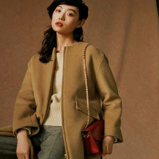 ユナイテッドアローズ(UNITED ARROWS)の週末値下げ！美品★Jewel Changes★ノーカラージップコート(ロングコート)