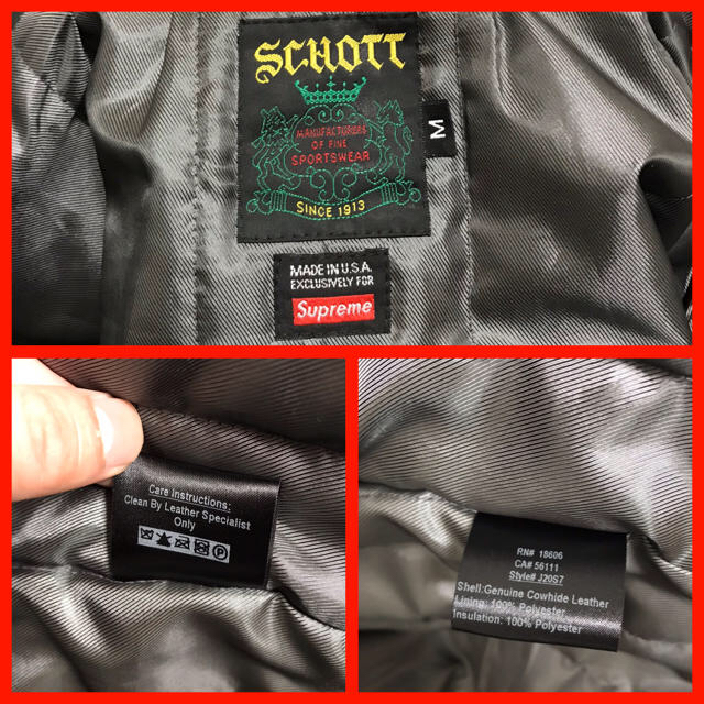 Supreme(シュプリーム)の名作‼️Supreme ✖︎ Schott メンズのジャケット/アウター(レザージャケット)の商品写真