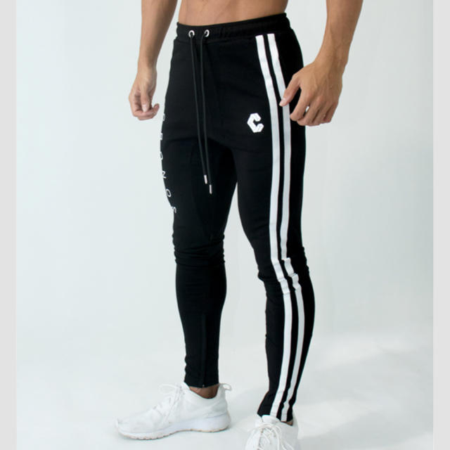 CRONOS Mode Side Stripe Pants-Black www.krzysztofbialy.com
