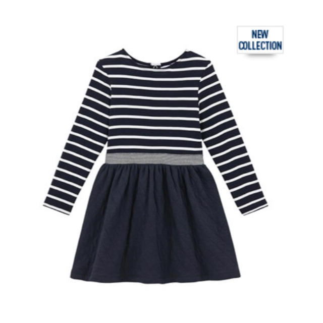 PETIT BATEAU(プチバトー)のMikiteea様専用♡5ans プチバトー マリニエールコンビワンピース キッズ/ベビー/マタニティのキッズ服女の子用(90cm~)(ワンピース)の商品写真