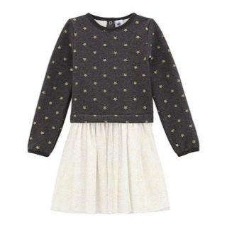 プチバトー(PETIT BATEAU)のかなママ様専用♡4ans プチバトー 星柄チュール切替ワンピース(ワンピース)