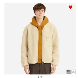 ユニクロ(UNIQLO)のユニクロ ボアフリースカーディガン ベージュ M(カーディガン)