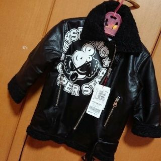 ヒステリックミニ(HYSTERIC MINI)の15.新品♡ライダースコート100(ジャケット/上着)